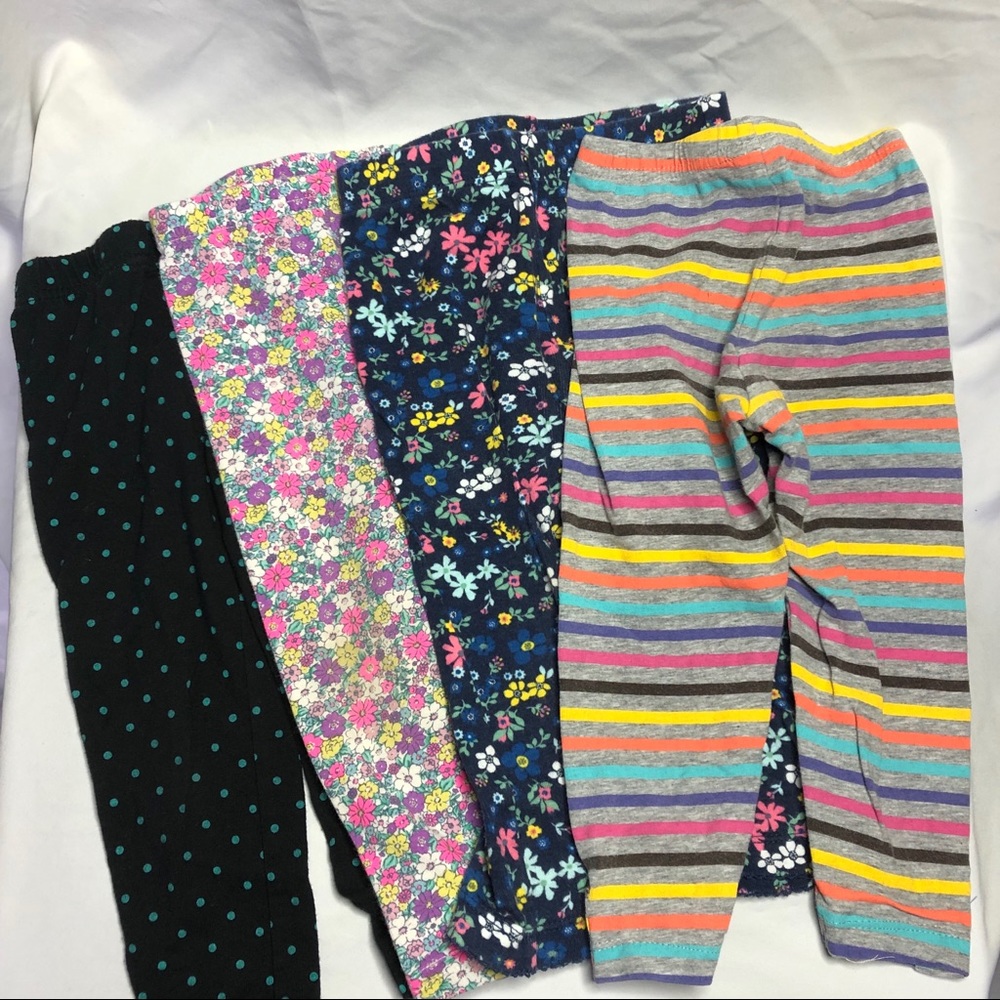 Bundle of Carter’s girls Spring leggings pants
